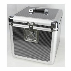 Flight case capacité 100 vinyles - Noir finition type carbone