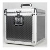 Flight case capacité 100 vinyles - Noir finition type carbone