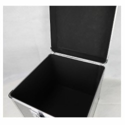 Flight case capacité 100 vinyles - Noir finition type carbone