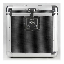 Flight case capacité 100 vinyles - Noir finition type carbone